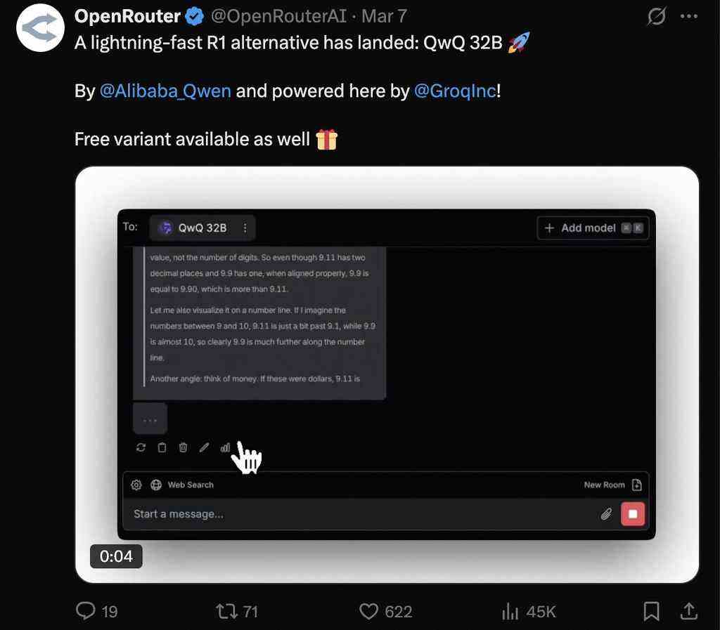 多家海外AI平台接入阿里千问QwQ-32B插图1 《多家海外AI平台接入阿里千问QwQ-32B》