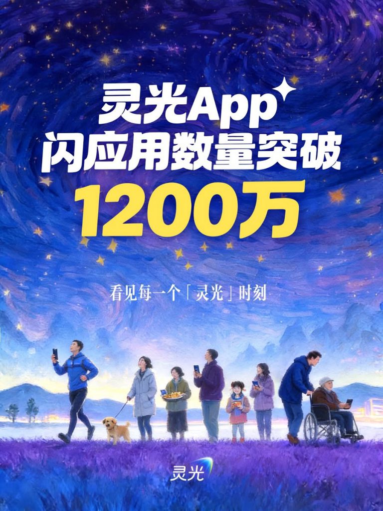 《灵光公布最新数据，上线1个月用户成功创建1200万个闪应用》