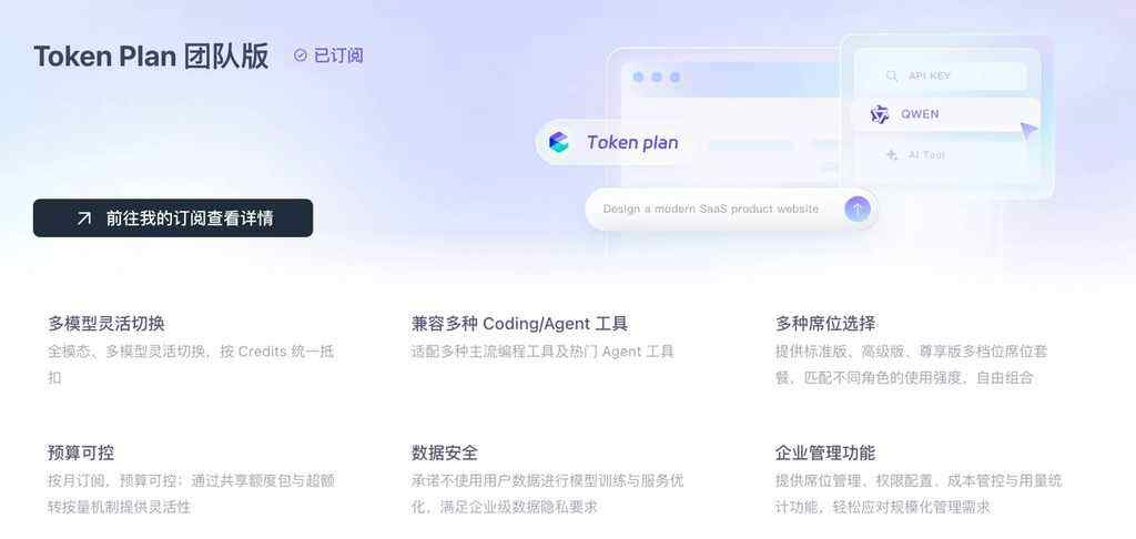 《阿里云上线团队版Token Plan，支持多坐席分配和管理》