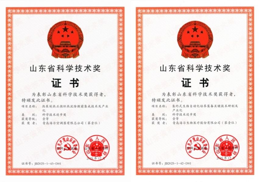 《行业最多！海尔荣获6项山东省科学技术奖》
