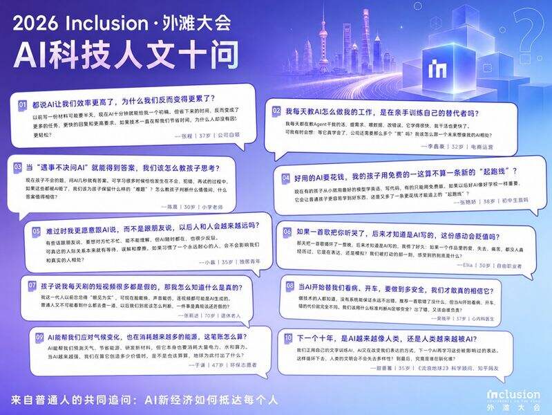 《连续四年追问AI时代，外滩大会发布2026AI十大热点问题》